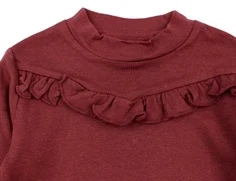 Wheat t-shirt rib ruffle burgundy